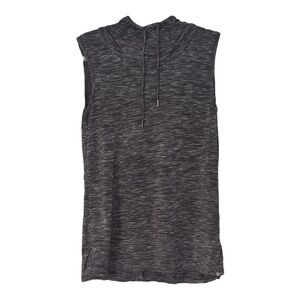 Gaiam Yoga Dark Gray Lightweight Hooded Burnout Muscle Tank Large